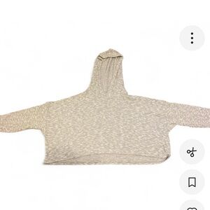 American Eagle Outfitters Grey and White Hoodie Sweater